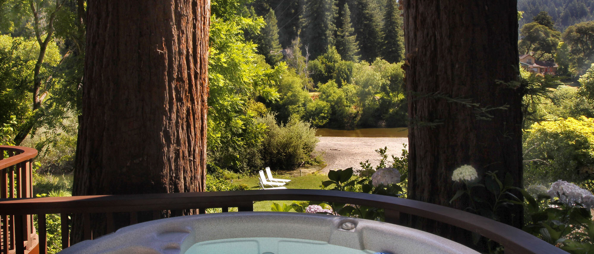 View from Hot Tub to Russian River